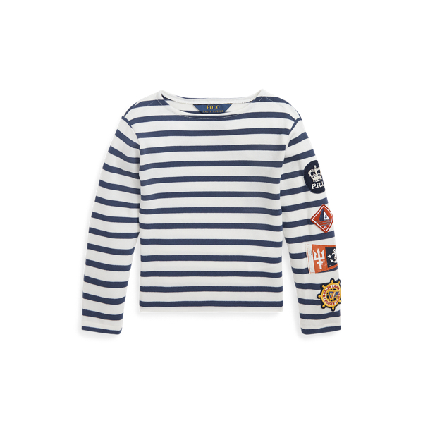Gestreiftes maritimes Jersey-T-Shirt