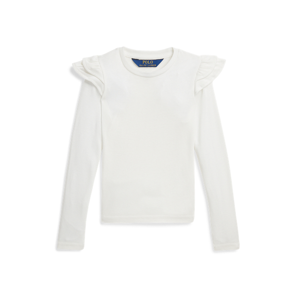 Ruffled Cotton-Modal Long-Sleeve Tee Girls 2-6x 1