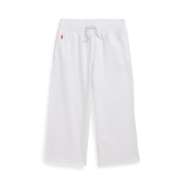 White Fleece Wide-Leg Sweatpant Girls 2-6x 1