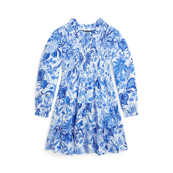 Floral Smocked Cotton Jersey Dress