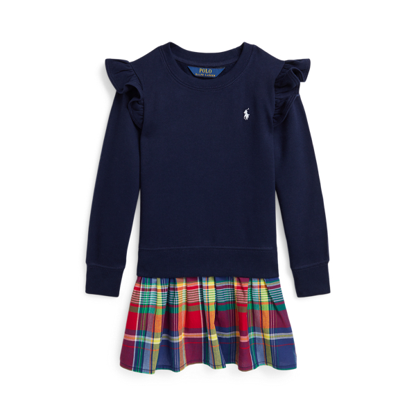 Madras-Skirt Fleece Dress