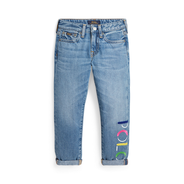 Logo Slim Fit Cotton Jean Girls 1.5-6.5 Years 1