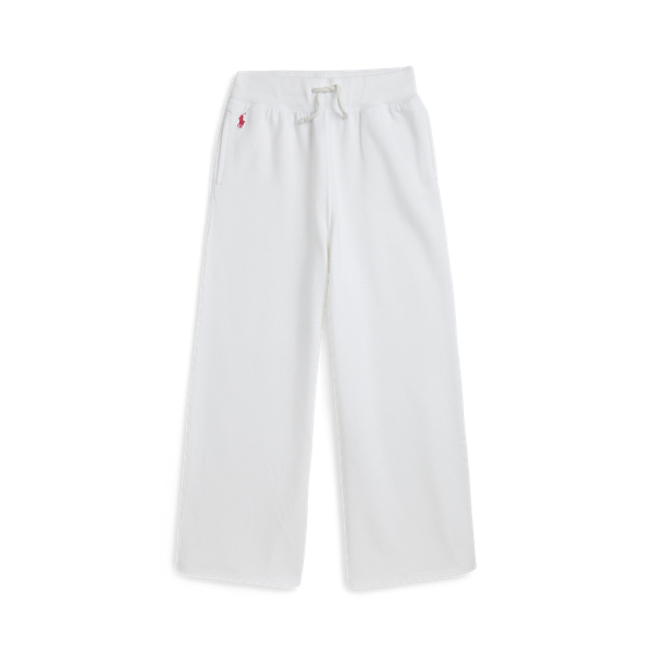 White W/Pink Pp Fleece Wide-Leg Sweatpant Girls 7-16 1