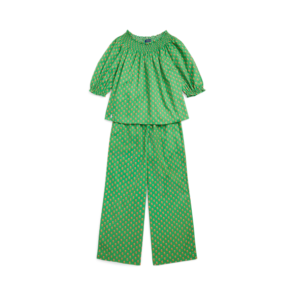 Oberteil und Hose mit Blumenmuster