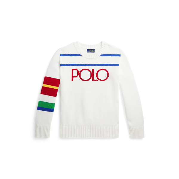 Striped Logo Cotton Sweater
