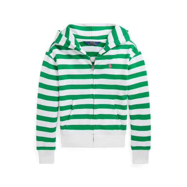 Striped Logo Terry Full-Zip Hoodie Girls 7-14 Years 1