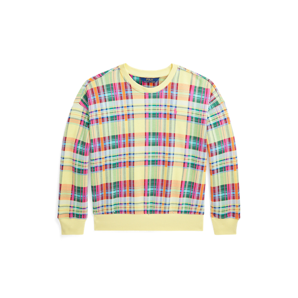 Sunshine Madras Plaid French Terry Sweatshirt  Girls 7-16 1