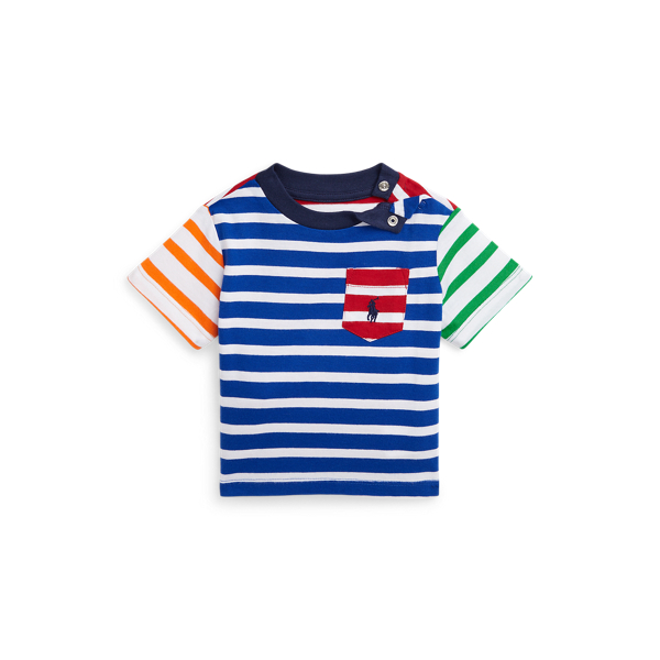 T-shirt &agrave; poche ray&eacute; en jersey de coton Baby Boy en 1