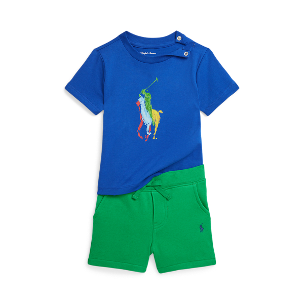Big Pony Cotton Tee &amp; Fleece Short Set Baby Boy 1