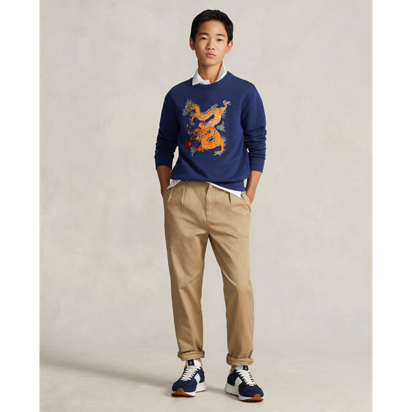 Dark Cobalt Lunar New Year Dragon Fleece Sweatshirt Boys 8-20 4