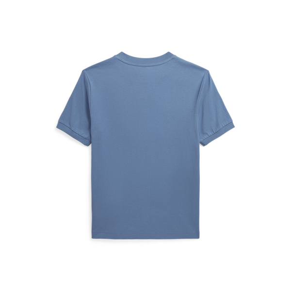 Range Blue Cotton Jersey Short-Sleeve Henley Shirt Boys 8-20 for summer 2