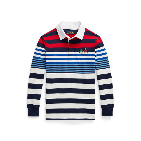 Nautical-Flag Striped Cotton Rugby Shirt Boys 6-14 Years 1