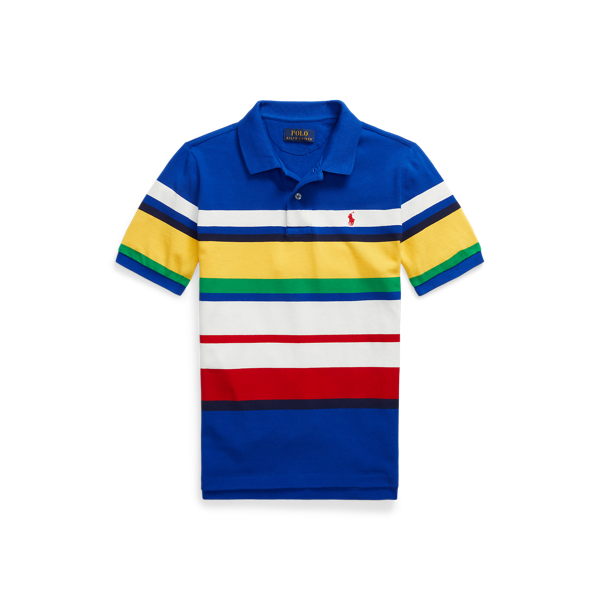 Striped Cotton Mesh Polo Shirt Boys 6-14 Years 1