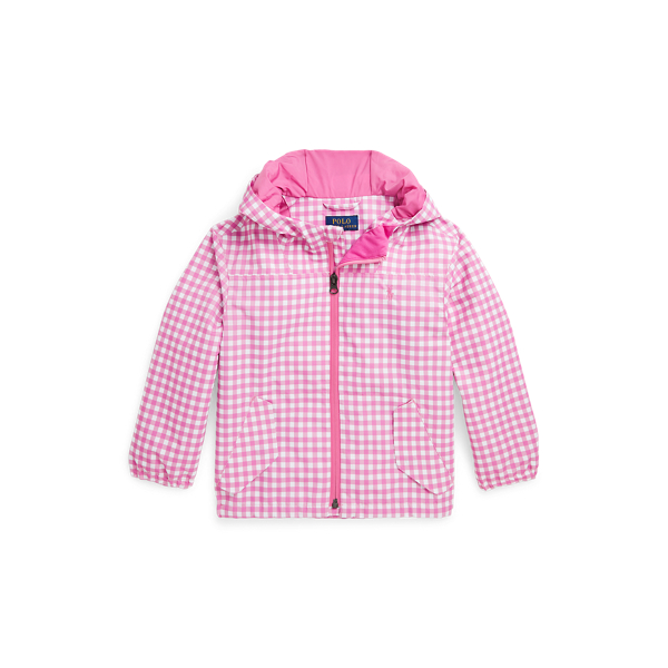 Classic Gingham P-Layer 1 Water-Repellent Hooded Jacket Girls 2-6x for fall 1