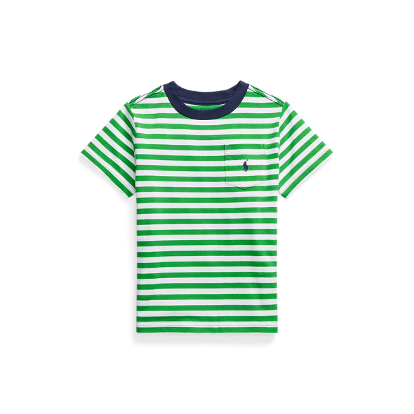 Striped Cotton Jersey Pocket T-Shirt