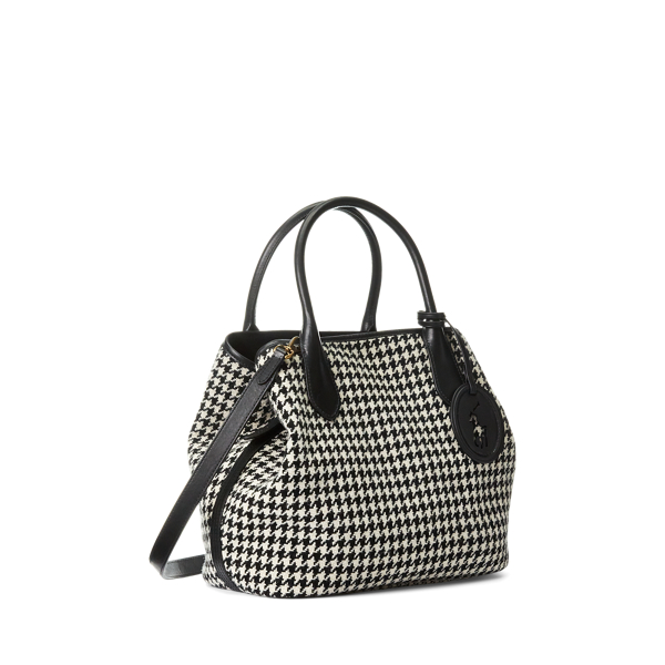 Purse Ralph Lauren deals Tote Black & White Houndstooth Leather Lining