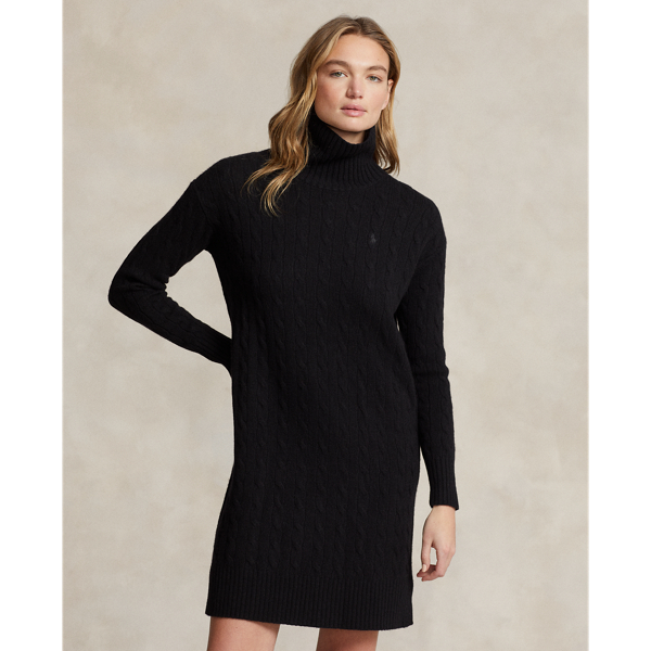 Robe-pull &agrave; col roul&eacute; laine et cachemire Polo Ralph Lauren en Noir 3