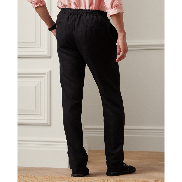 Black Hand-Tailored Silk-Linen Trouser Purple Label 5