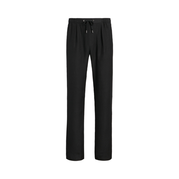 Black Hand-Tailored Silk-Linen Trouser Purple Label 2