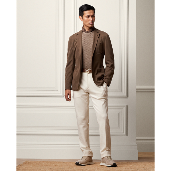 Taupe Hadley Hand-Tailored Wool Piqu&eacute; Blazer Purple Label 4