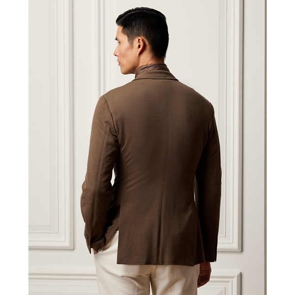 Taupe Hadley Hand-Tailored Wool Piqu&eacute; Blazer Purple Label 5