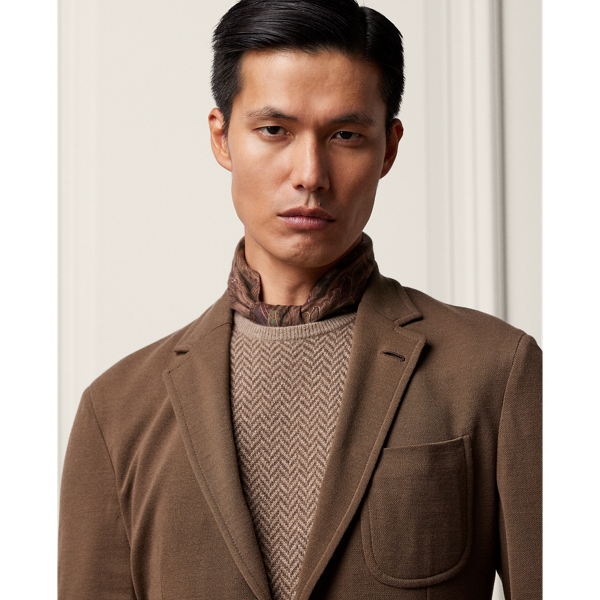 Taupe Hadley Hand-Tailored Wool Piqu&eacute; Blazer Purple Label 6