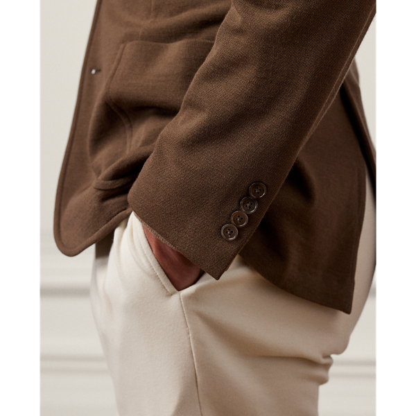 Taupe Hadley Hand-Tailored Wool Piqu&eacute; Blazer Purple Label 7