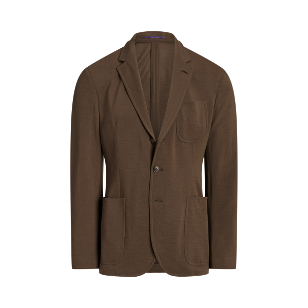 Taupe Hadley Hand-Tailored Wool Piqu&eacute; Blazer Purple Label 2