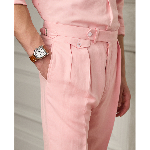 Pink Gregory Hand-Tailored Silk-Linen Trouser Purple Label 6