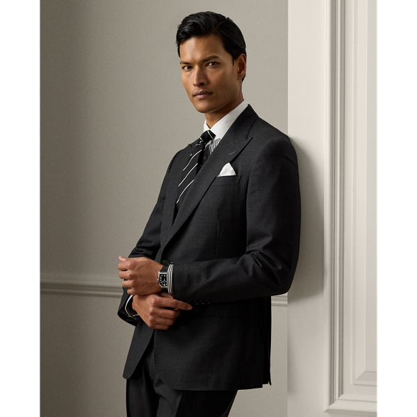 Charcoal / Dark Grey Kent Hand-Tailored Glen Plaid Suit Purple Label 4