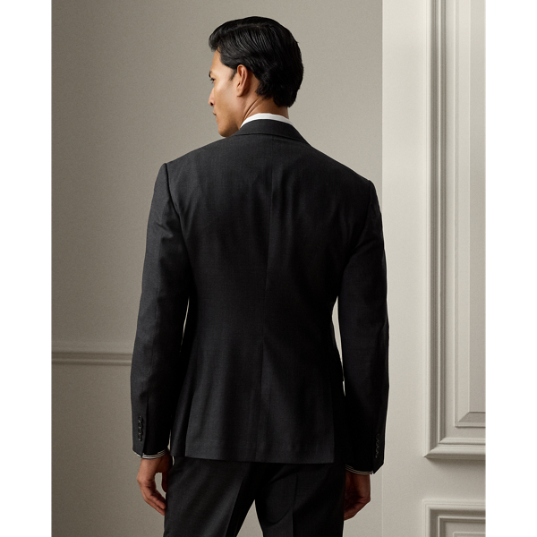 Charcoal / Dark Grey Kent Hand-Tailored Glen Plaid Suit Purple Label 5