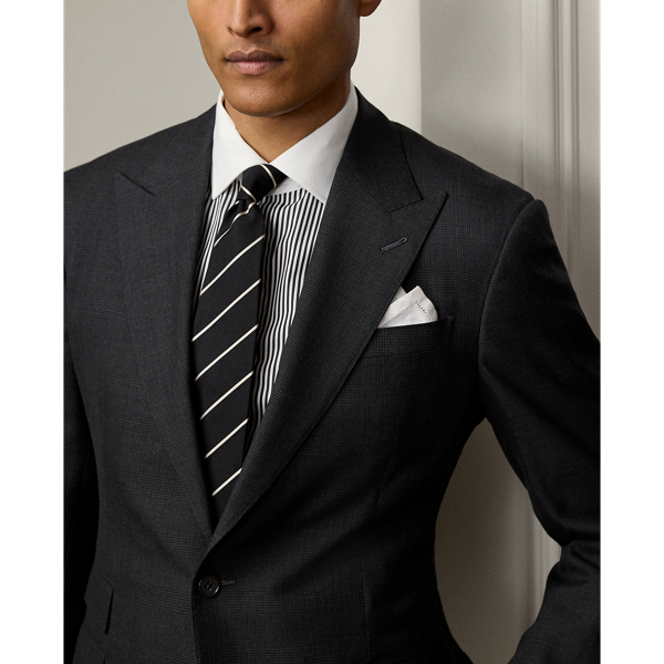 Charcoal / Dark Grey Kent Hand-Tailored Glen Plaid Suit Purple Label 6