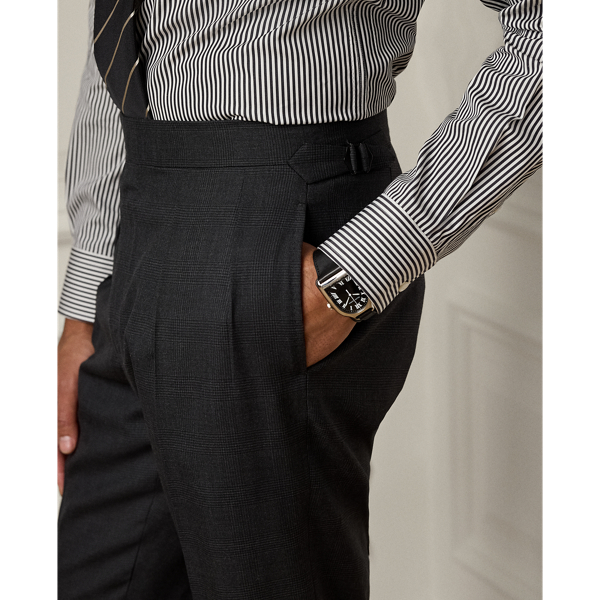 Charcoal / Dark Grey Kent Hand-Tailored Glen Plaid Suit Purple Label 10