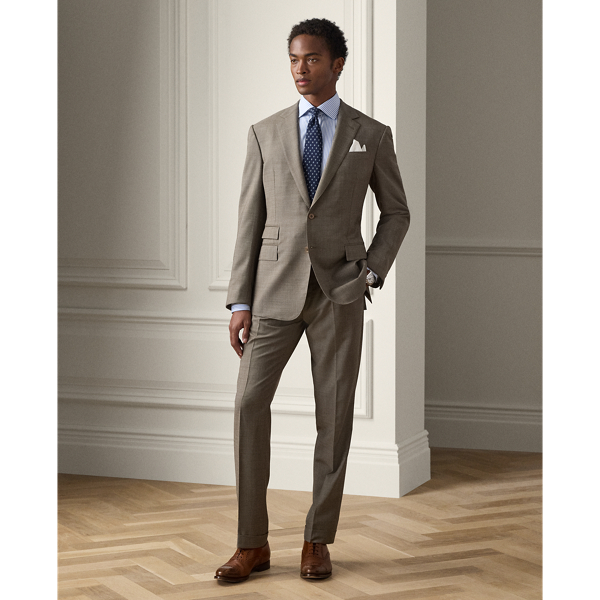 Mocha Kent Hand-Tailored Sharkskin Suit Purple Label 1