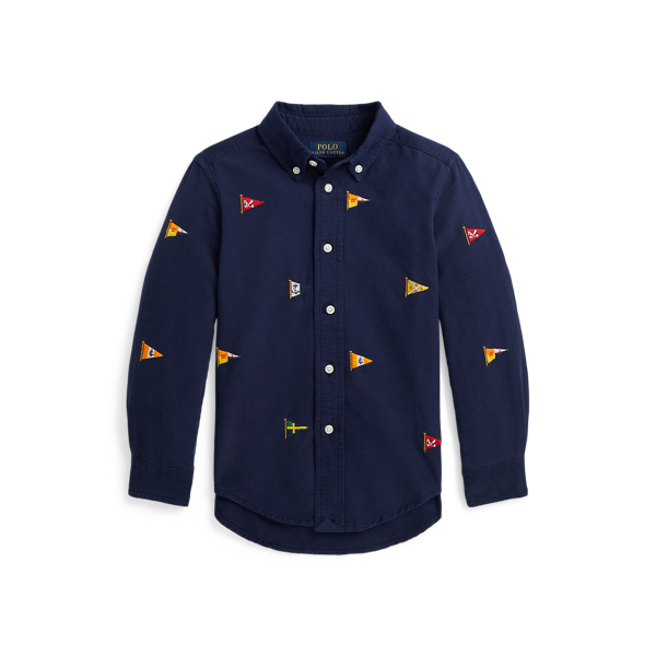 Nautical-Flag Cotton Oxford Shirt Boys 2-7 1
