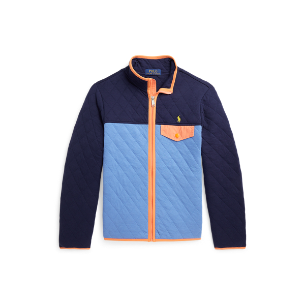 Doppellagige Steppjacke mit Color-Block
