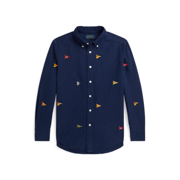 Nautical-Flag Cotton Oxford Shirt Boys 6-14 Years 1