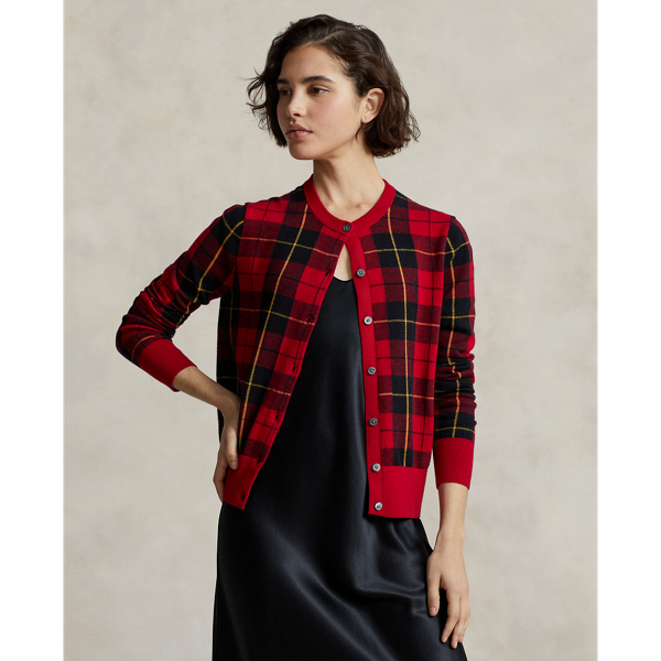 Plaid button up cardigan sale