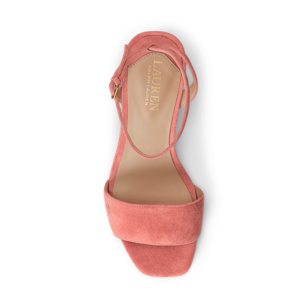 Pink Mahogany Katherine Suede Sandal Lauren 4