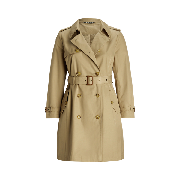 Double-Breasted Cotton-Blend Trench Coat