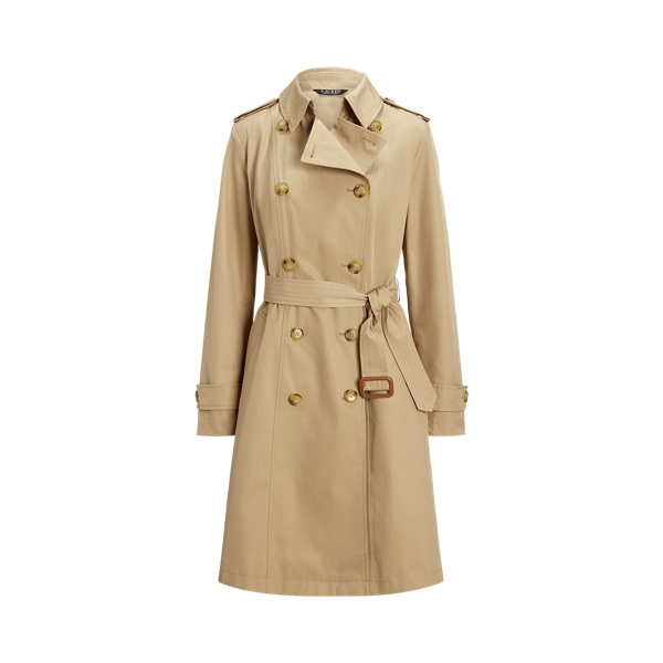 Belted Cotton-Blend Trench Coat Lauren 1