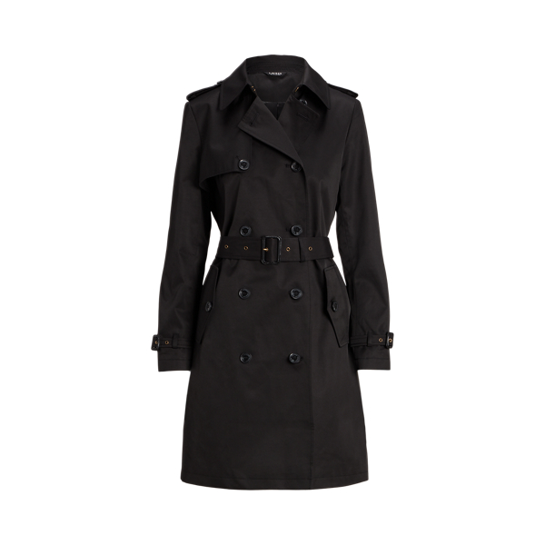 Double-Breasted Cotton-Blend Trench Coat