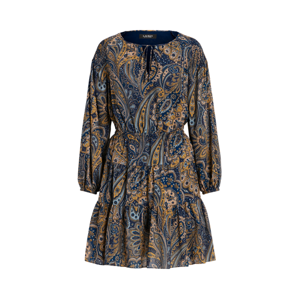 Robe gitane motif cachemire voile coton Lauren en 1