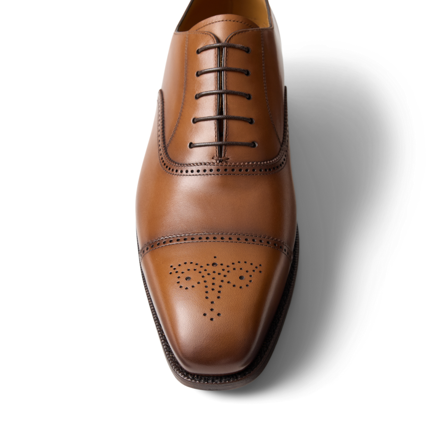 Мужские туфли Ralph Lauren Denver Burnished Calfskin Cap-Toe, цвет: Рыжевато-коричневый — фото 1