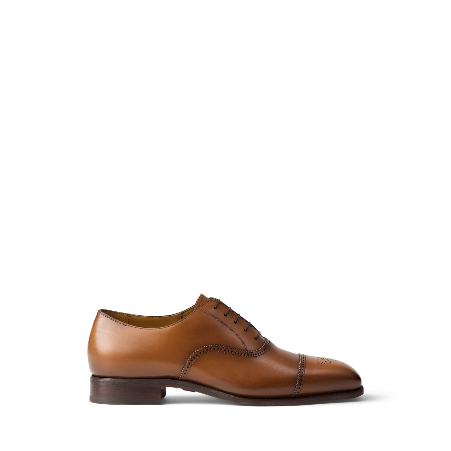 Мужские туфли Ralph Lauren Denver Burnished Calfskin Cap-Toe, цвет: Рыжевато-коричневый — фото 4