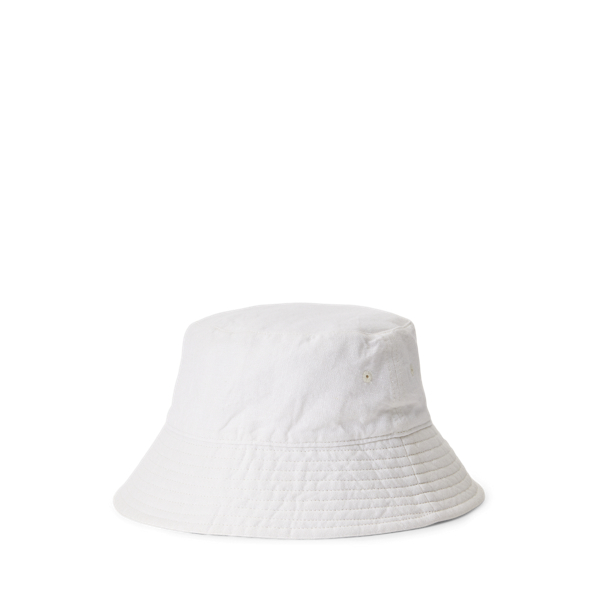 Polo Ralph Lauren 리넨 버킷 햇 덱워시 화이트 2