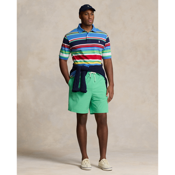 New England Blue Multi Striped Mesh Polo Shirt Big & Tall 4