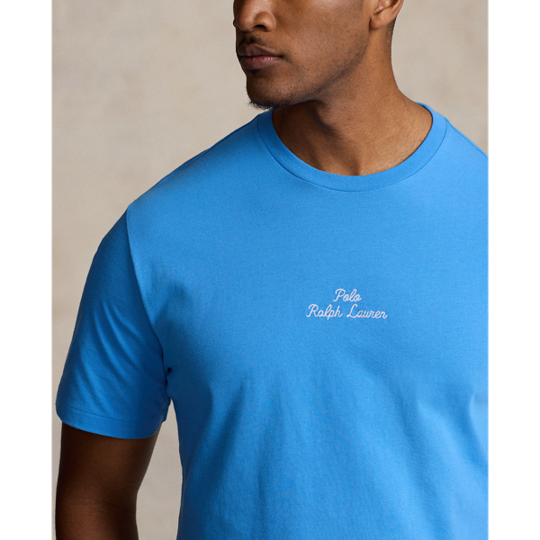 Riviera Blue Embroidered-Logo Jersey T-Shirt Big & Tall 6