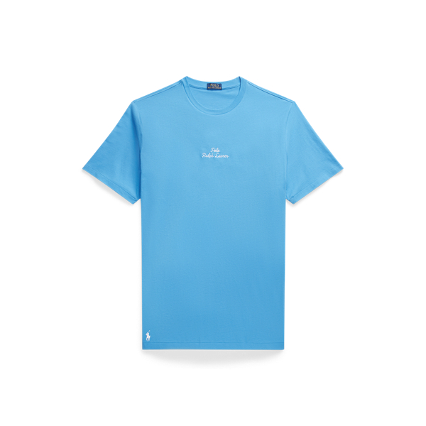 Riviera Blue Embroidered-Logo Jersey T-Shirt Big & Tall 2