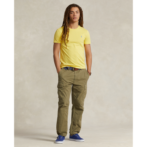 Custom Slim Fit Jersey Crewneck T-Shirt Polo Ralph Lauren en Oasis Yellow/C7580 4